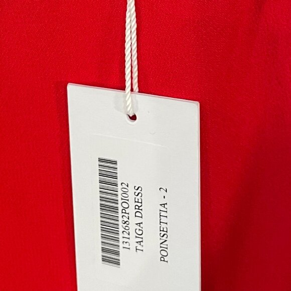 New Reformation Taiga Sweetheart Mini Dress Poinsetta Red 2, XS $218 - Picture 8 of 11
